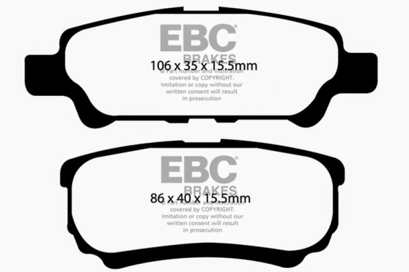 EBC 11-14 Chrysler 200 2.4 Greenstuff Rear Brake Pads - DP21563
