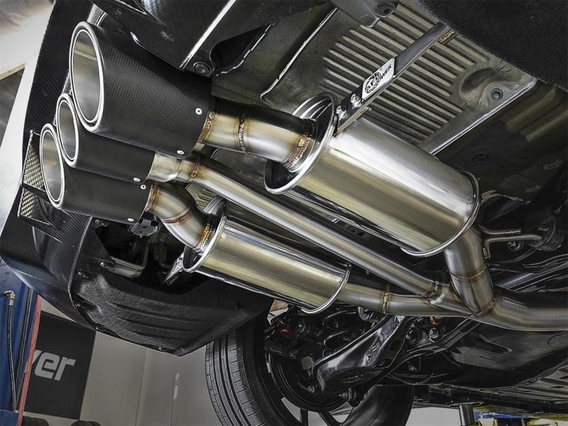 aFe POWER Takeda 2-1/2in to 2-1/4in 304SS Catback Dual-Exit Exhaust 17+ Honda Civic Type R w/CF Tips - 49-36616-C