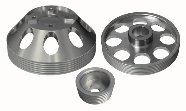 Torque Solution Lightweight WP/Crank/Alt Pulley Combo (Silver): Hyundai Genesis Coupe 3.8 2010+ - TS-GEN-006S for 2010-2016 H