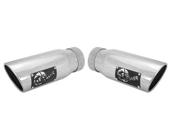 aFe MACHForce-XP 304 Stainless Steel Polished Exhaust Tip 3.5in x 4.5in Out x 12in L Clamp-On - 49T35456-P12