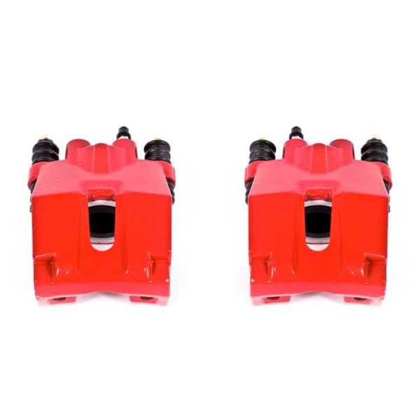 Power Stop 04-11 Ford F-150 Rear Red Calipers w/o Brackets - Pair - S4858 for 2004-2011 Ford F 150 - front view