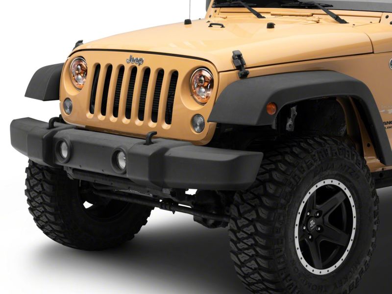 Raxiom 07-18 Jeep Wrangler JK 7-In LED Headlights Orange Housing- Clear Lens - J154700