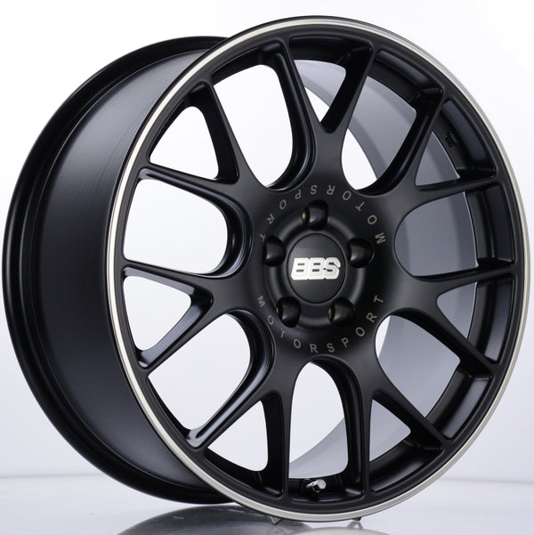 BBS CH-R 19x8.5 5x112 ET32 Satin Black Polished Rim Protector Wheel -82mm PFS/Clip Required - CH126BPO by BBS