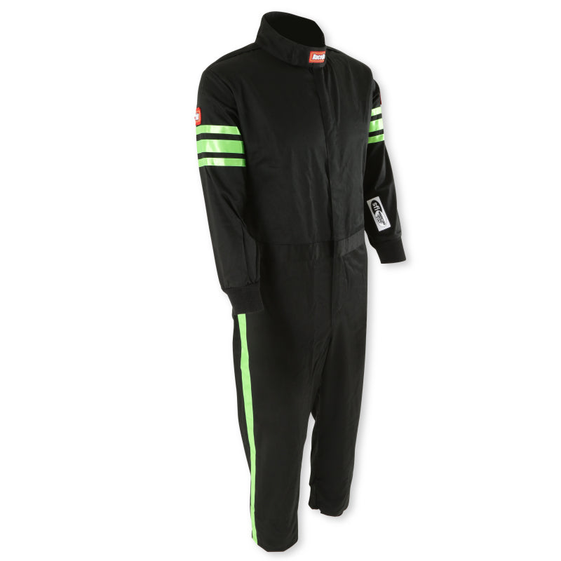 RaceQuip Green Trim SFI-1 JR. Suit - Kids Small - 1950792RQP