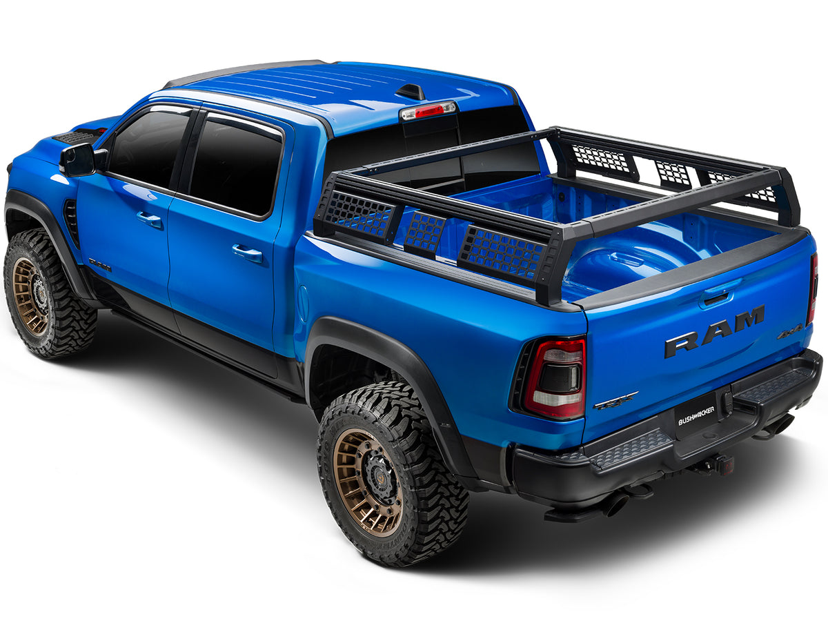 RealTruck 19-24 Chevrolet/GMC Silverado/Sierra 1500 5.8ft. Bed GoRack Overland Truck Rack - Black - 9450101 - front view