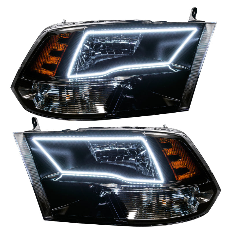 Oracle 09-17 RAM 1500 TRX/SLT Quad Pre-Assembled Headlights - Black Housing - White SEE WARRANTY - 7121-001
