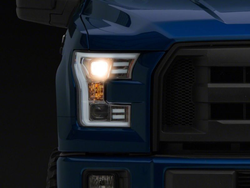 Raxiom 15-17 Ford F-150 Projector Headlights w/ LED Accent- Chrome Housing (Clear Lens) - T542715