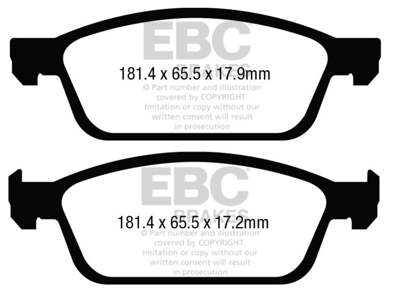 EBC 13+ Ford Escape 1.6 Turbo 4WD Ultimax2 Front Brake Pads - UD1645