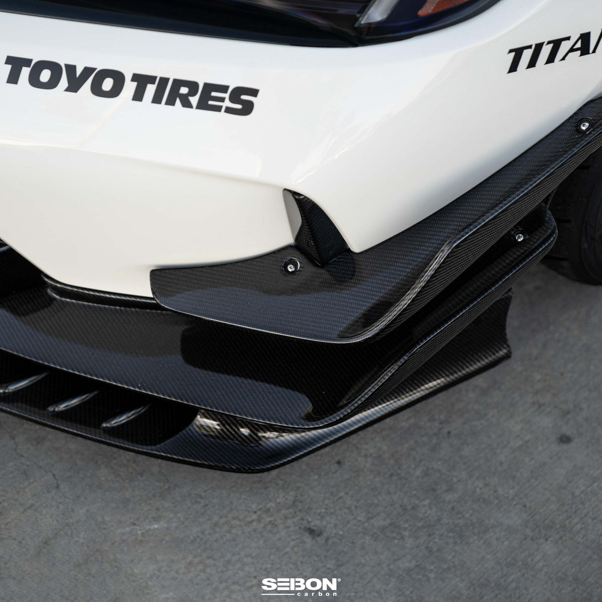 Seibon 23-24 Honda Civic Type-R Carbon Front Bumper Canards - FBC23HDCVR