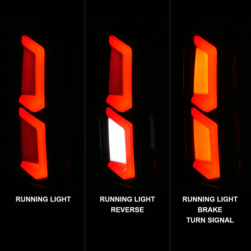 ANZO 2015-2020 Chevrolet Tahoe LED Tail Lights w/ Light Bar Black Housing Somke Lens - 311375