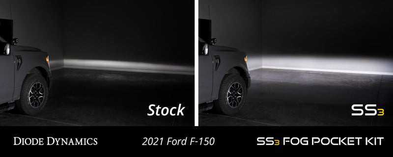 Diode Dynamics 21-22 Ford F-150 Stage Series Fog Pocket Mounting Brackets - DD7309P for 2021-2023 Ford F 150 - side view