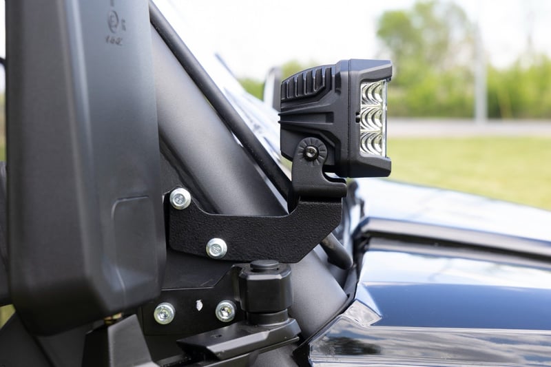 Rough Country - LED Light Kit - Cage Mount - 2" Black Pair - Amber DRL - CFMOTO UFORCE 1000 - 96105 by Rough Country - side v