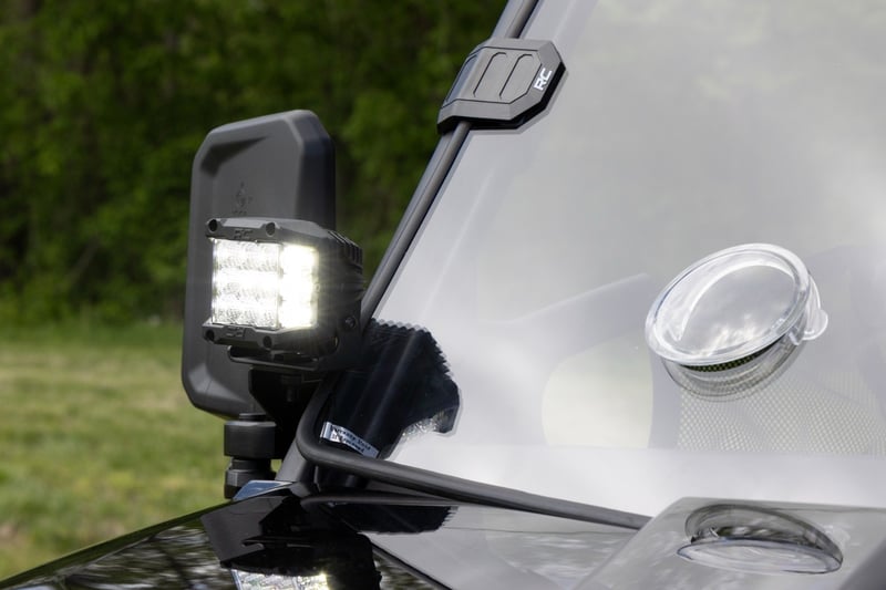 Rough Country - LED Light Kit - Cage Mount - 2" Black Pair - Amber DRL - CFMOTO UFORCE 1000 - 96105 by Rough Country - rear v