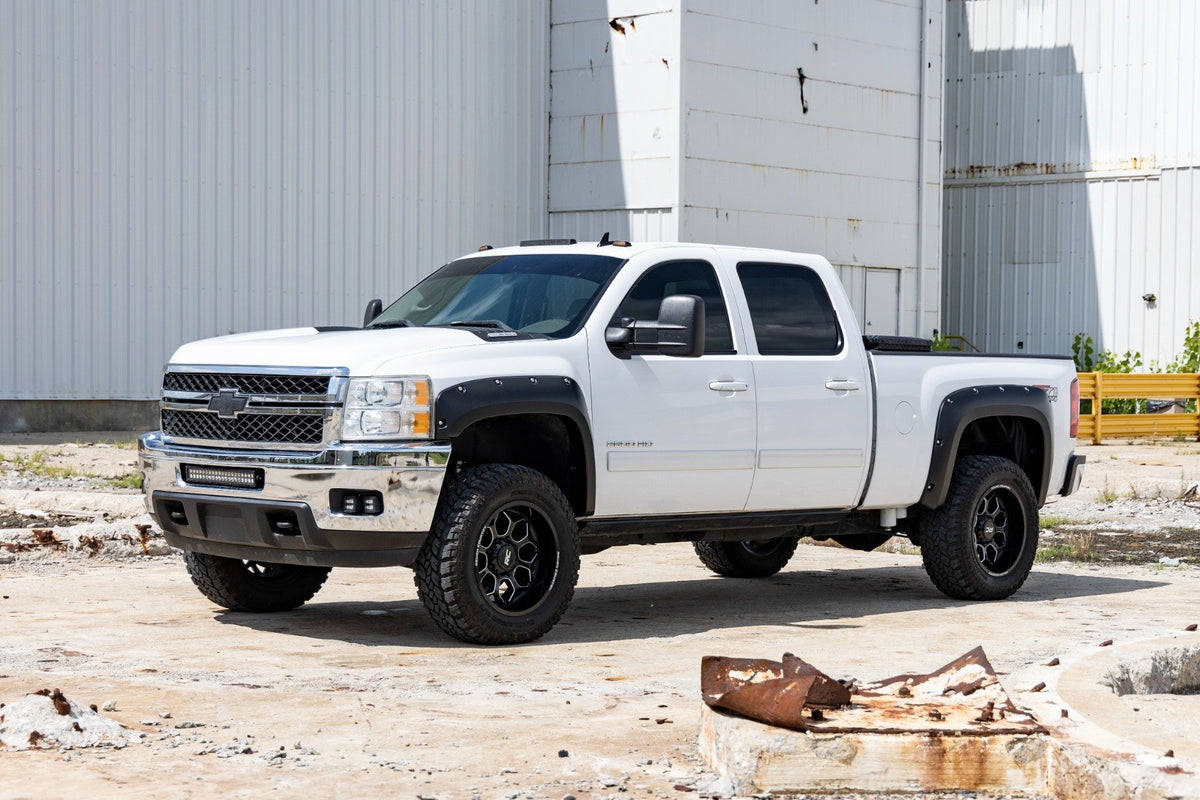 Pocket Fender Flares | 6&#39;7&quot; &amp; 8&#39; Bed | GIW Graystone | Chevy Silverado 1500/2500HD/3500HD (07-14)