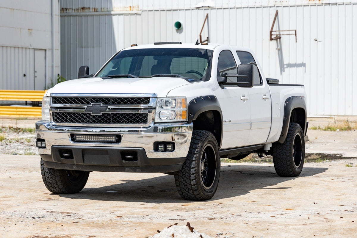 Pocket Fender Flares | 6&#39;7&quot; &amp; 8&#39; Bed | GIW Graystone | Chevy Silverado 1500/2500HD/3500HD (07-14)