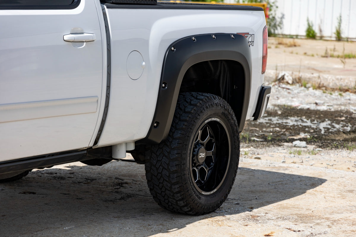 Rough Country - Pocket Fender Flares - 6'7" & 8' Bed - Chevy Silverado 1500/2500HD/3500HD (07-14) - F-C10714B for 2007-2013 C