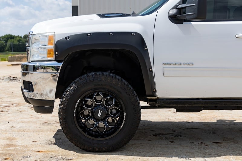 Rough Country - Pocket Fender Flares - 6'7" & 8' Bed - GIW Graystone - Chevy Silverado 1500/2500HD/3500HD (07-14) - F-C10714B-GIW