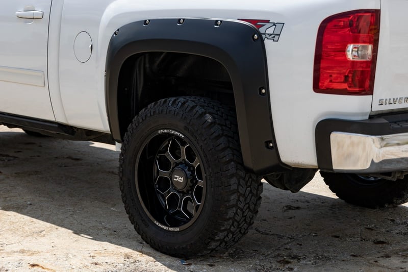 Rough Country - Pocket Fender Flares - 6'7" & 8' Bed - GIW Graystone - Chevy Silverado 1500/2500HD/3500HD (07-14) - F-C10714B-GIW