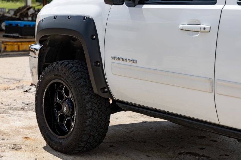 Rough Country - Pocket Fender Flares - 6'7" & 8' Bed - GIW Graystone - Chevy Silverado 1500/2500HD/3500HD (07-14) - F-C10714B-GIW