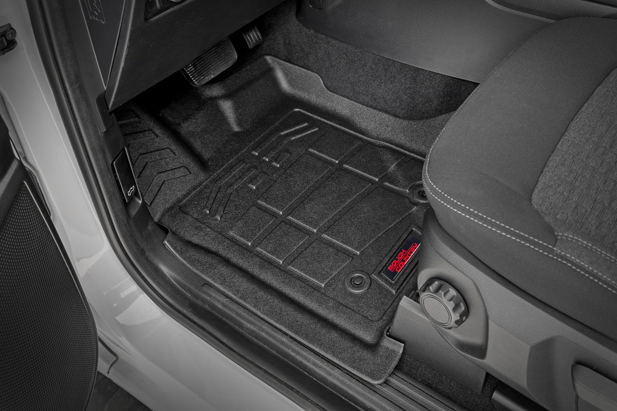 Rough Country - Sure-Fit Floor Mats - Front - Crew - Ford Ranger 2WD/4WD (2024-2025) - SM51002 for 2024 Ford Ranger - angle v