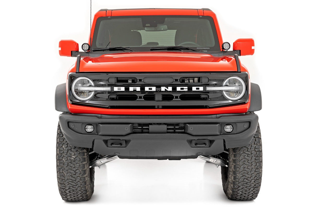 LED Light Kit | Ditch Mount | 3.5&quot; Black Round Pair | Amber DRL | Ford Bronco (21-24)