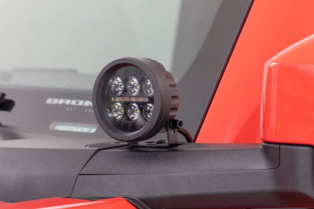 LED Light Kit | Ditch Mount | 3.5&quot; Black Round Pair | Amber DRL | Ford Bronco (21-24)