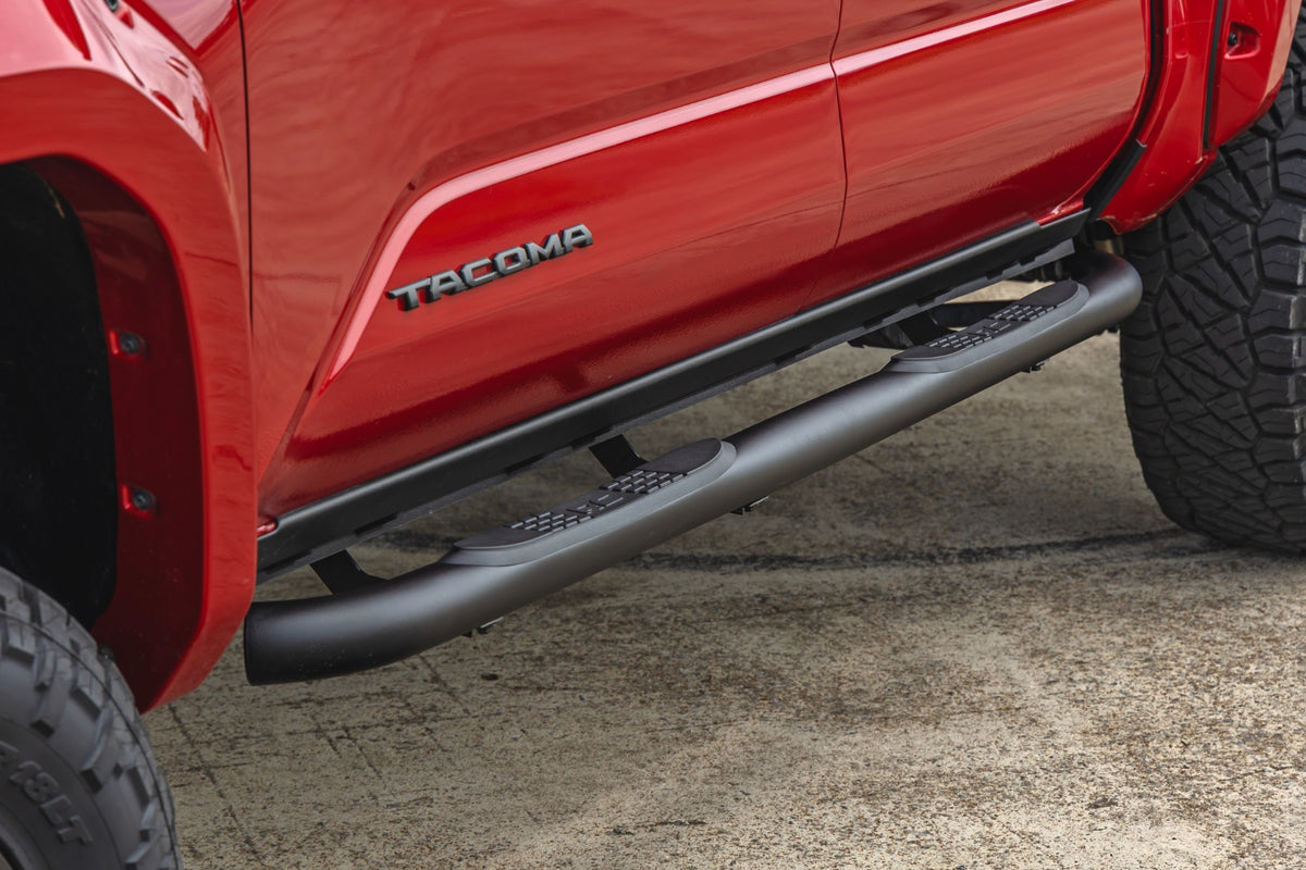 Rough Country - Nerf Steps - 3-Inch Tube - Double Cab - Toyota Tacoma 2WD/4WD (2024-2026) - 43001