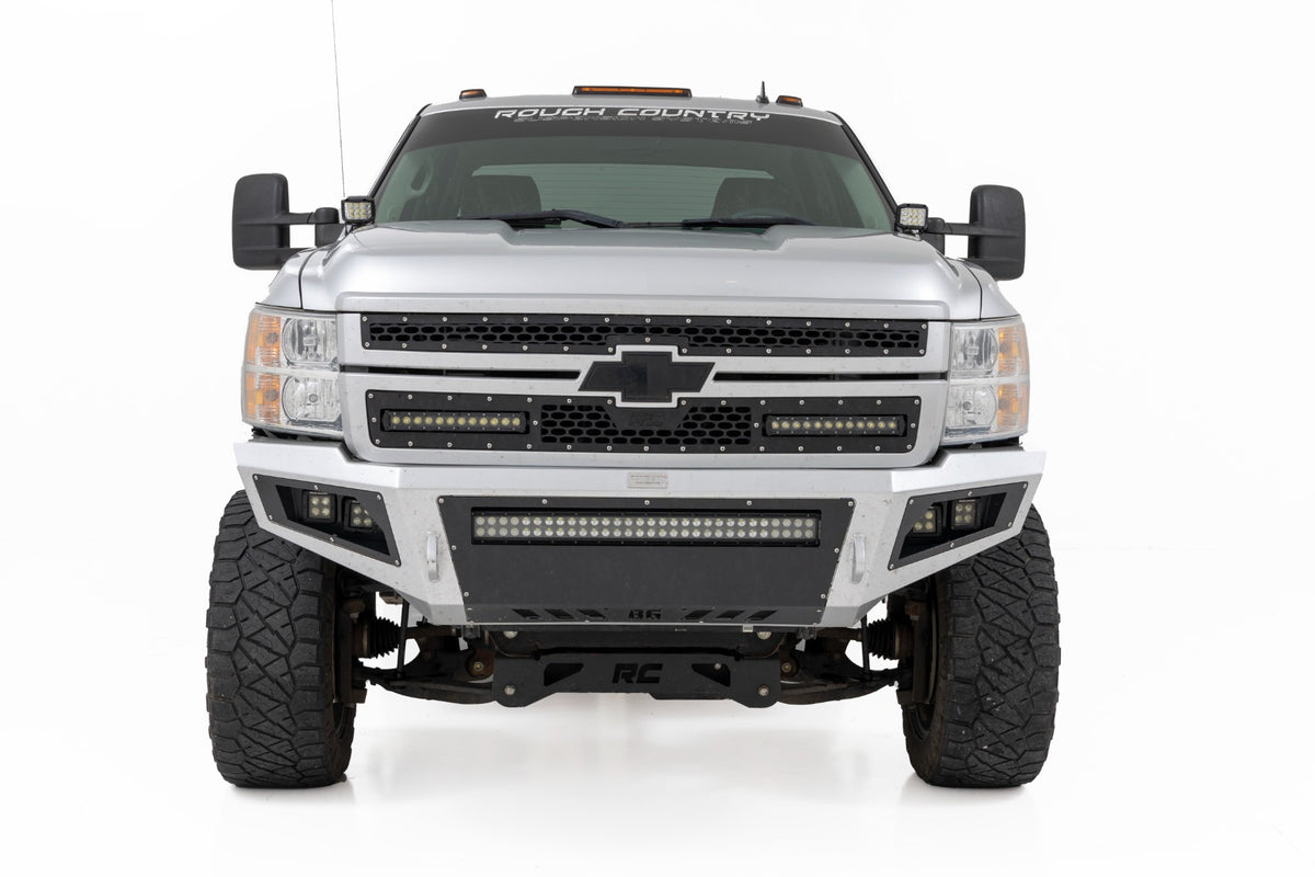 Rough Country - LED Light Kit - Ditch Mount - 2" Black Pair - Flood - Chevy 1500 & Chevy/GMC 2500HD/3500HD (07-14) - 71059 fo