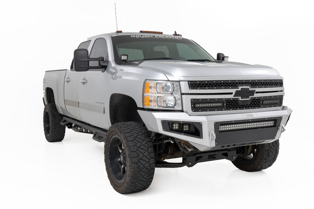 Rough Country - LED Light Kit - Ditch Mount - 2" Black Pair - Flood - Chevy 1500 & Chevy/GMC 2500HD/3500HD (07-14) - 71059 fo