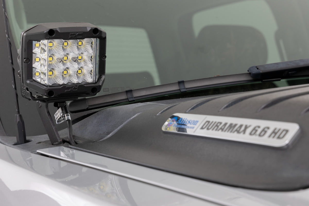 LED Light Kit | Ditch Mount | 2&quot; Black Pair | Spot | Chevy 1500 &amp; Chevy/GMC 2500HD/3500HD (07-14)
