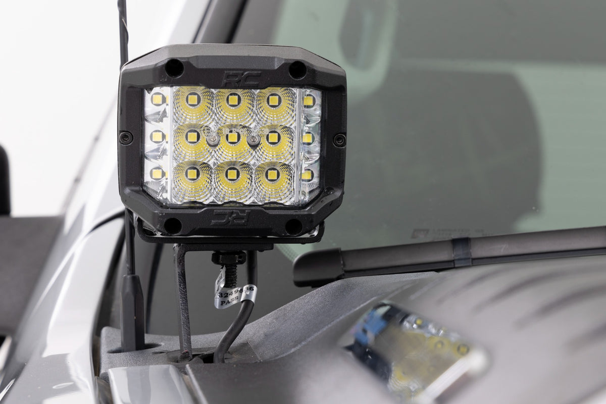 LED Light | Ditch Mount | 2&quot; Black Pair | White DRL | Chevy 1500 (2007-2013)