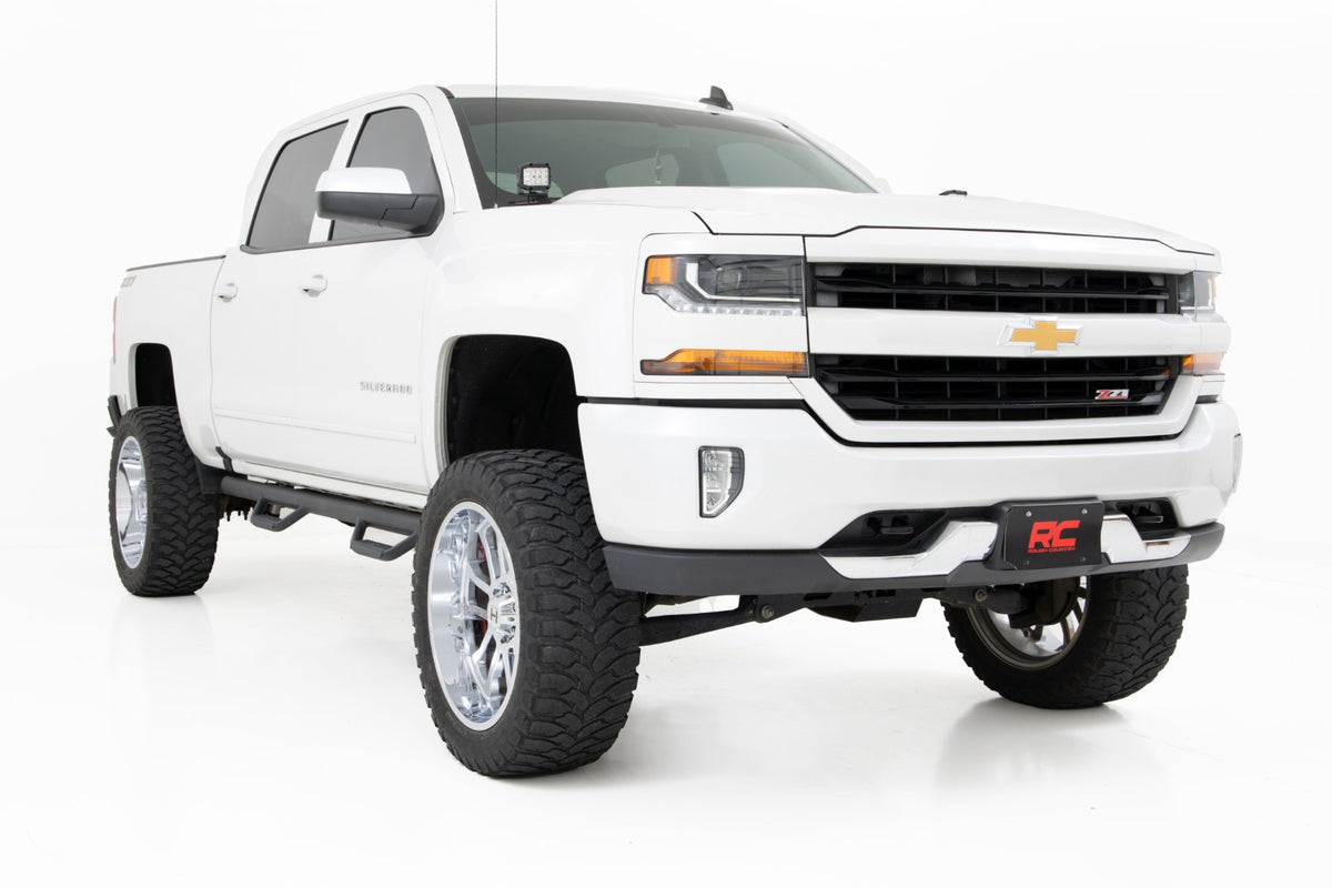 Rough Country - LED Ditch Light Kit - 3in OSRAM Pair - Wide - Chevy/GMC 1500 (14-18 & Classic) - 71056 for 2014-2018 Chevrole