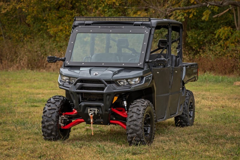 Rough Country - Aluminum Control Arms - High Clearance w/ 2" Forward Offset - Can-Am Defender HD 5/HD 8/HD 9/HD 10 - 97041RED