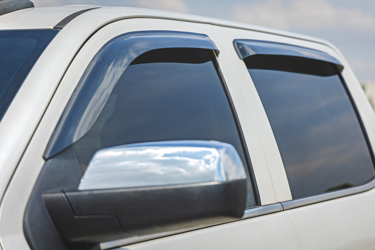 Rough Country - Side Window Deflectors - Tape On Rain Guard - Chevy/GMC 1500/2500HD/3500HD 2WD/4WD - 911418 by Rough Country 
