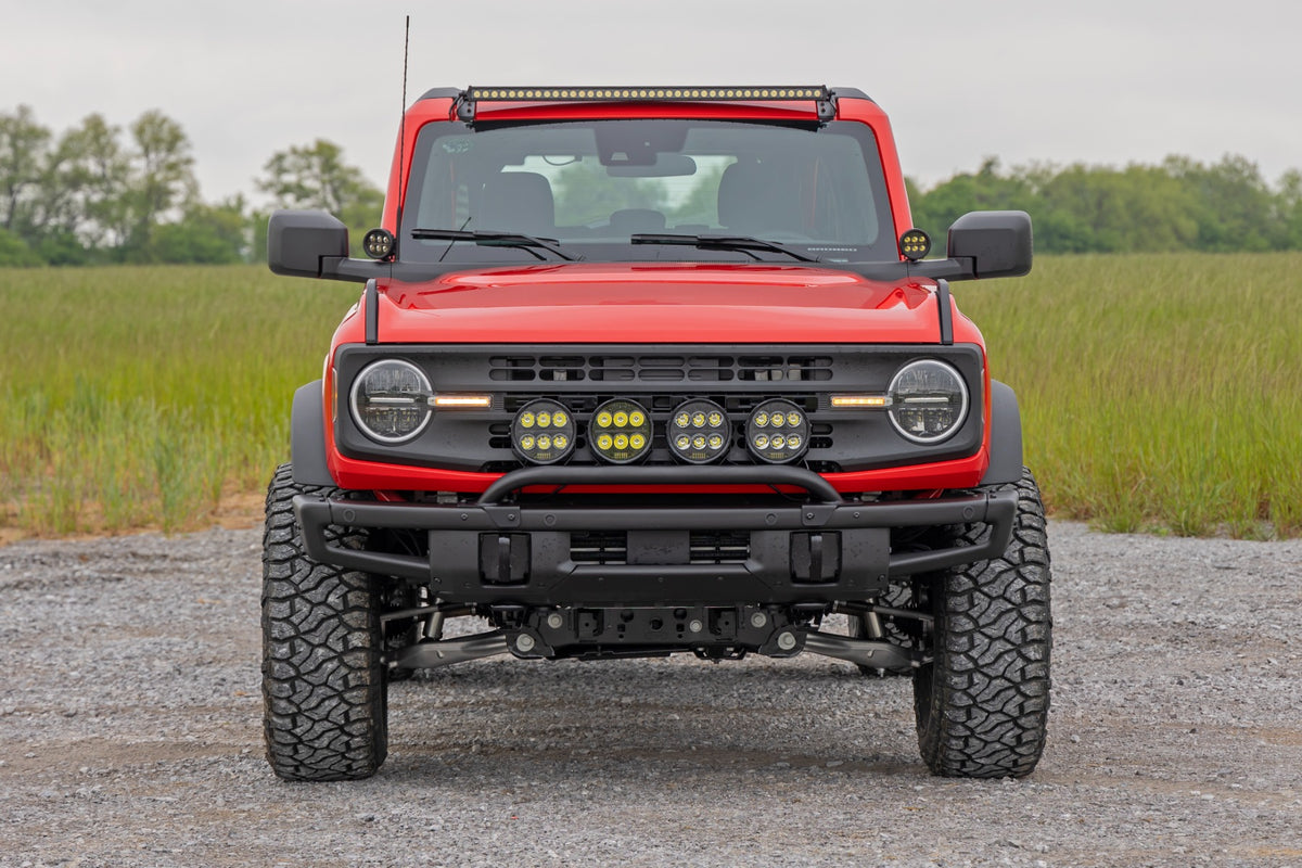 Rough Country - Light Bar Mount - 6.5 Inch Round LED (Quad) - OE Modular Steel - Ford Bronco (21-25) - 51137 for 2021-2024 Fo
