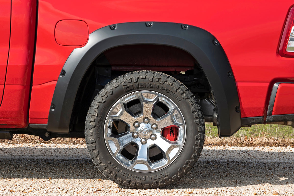 Rough Country - Caliper Covers - Rear - Red - Ram 1500 2WD/4WD (2019-2025) - 711482 by Rough Country - detail view