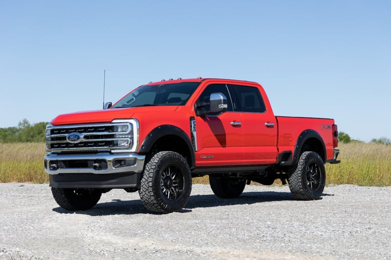 Rough Country - Pocket Fender Flares - PQ Race Red - Ford F-250/F-350 Super Duty 2WD/4WD (2023-2025) - F-F20231-PQ