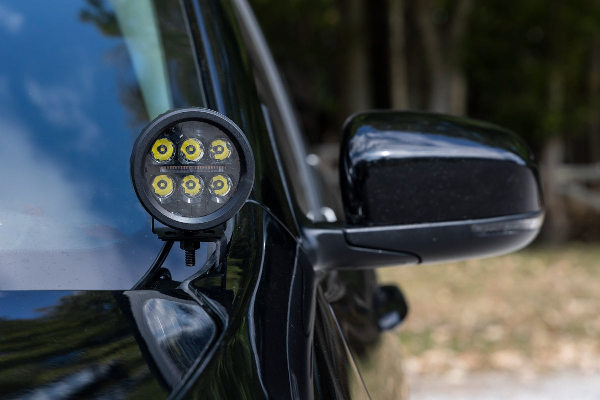 Rough Country - LED Light Kit - Ditch Mount - 2" Black Pair - Spot - Jeep Cherokee KL (14-21) - 70078 for 2014-2021 Jeep Cher
