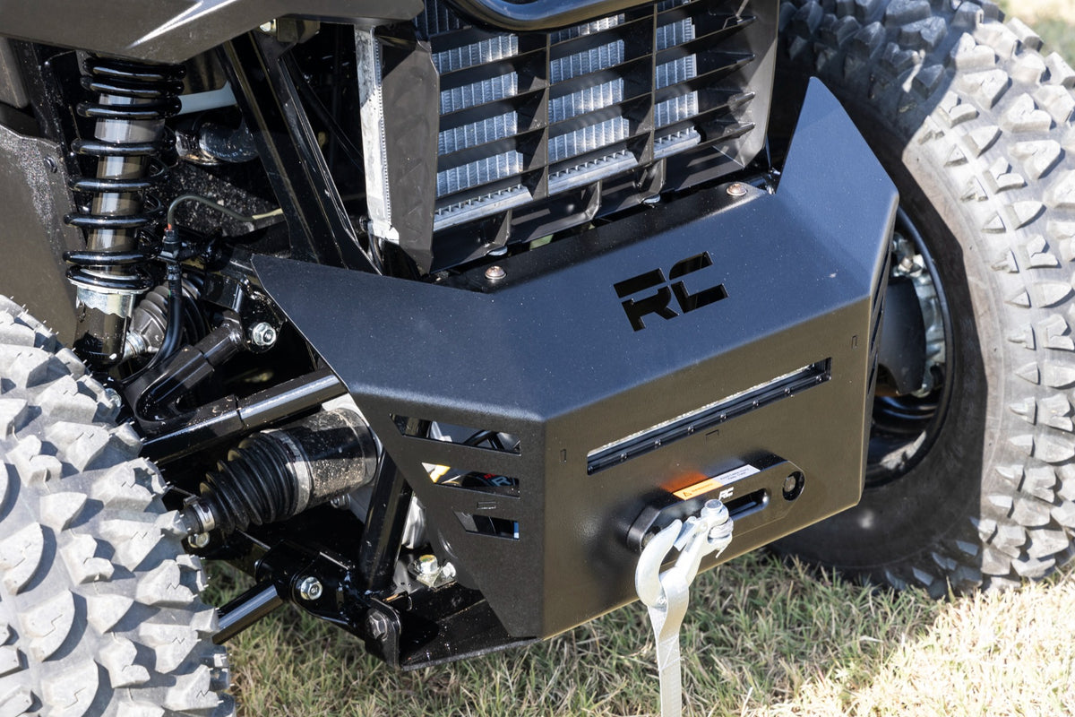 Rough Country - Winch Plate - 4500-LB Winch - 10" Black Slimline - Honda Pioneer 520 - 92079 by Rough Country - alternate vie