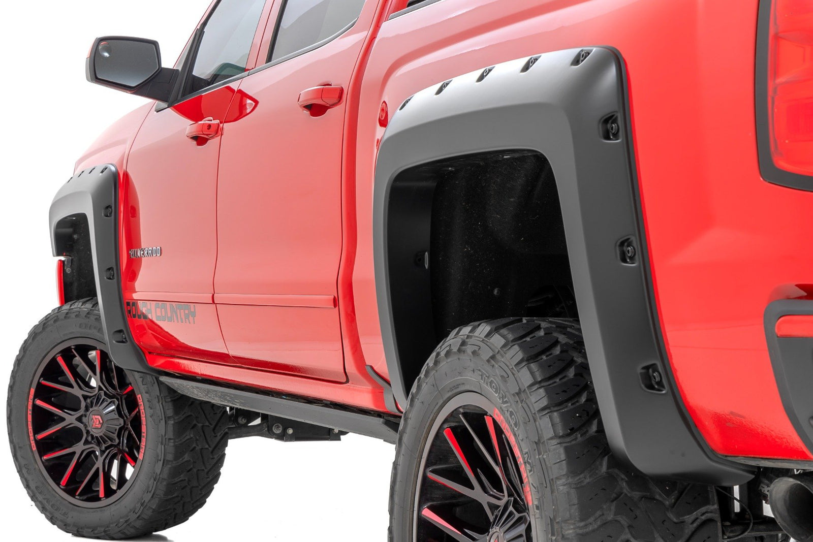 Pocket Fender Flares | 6'7" & 8' Bed | GCN Victory Red | Chevy Silverado 1500 (14-18)/2500HD