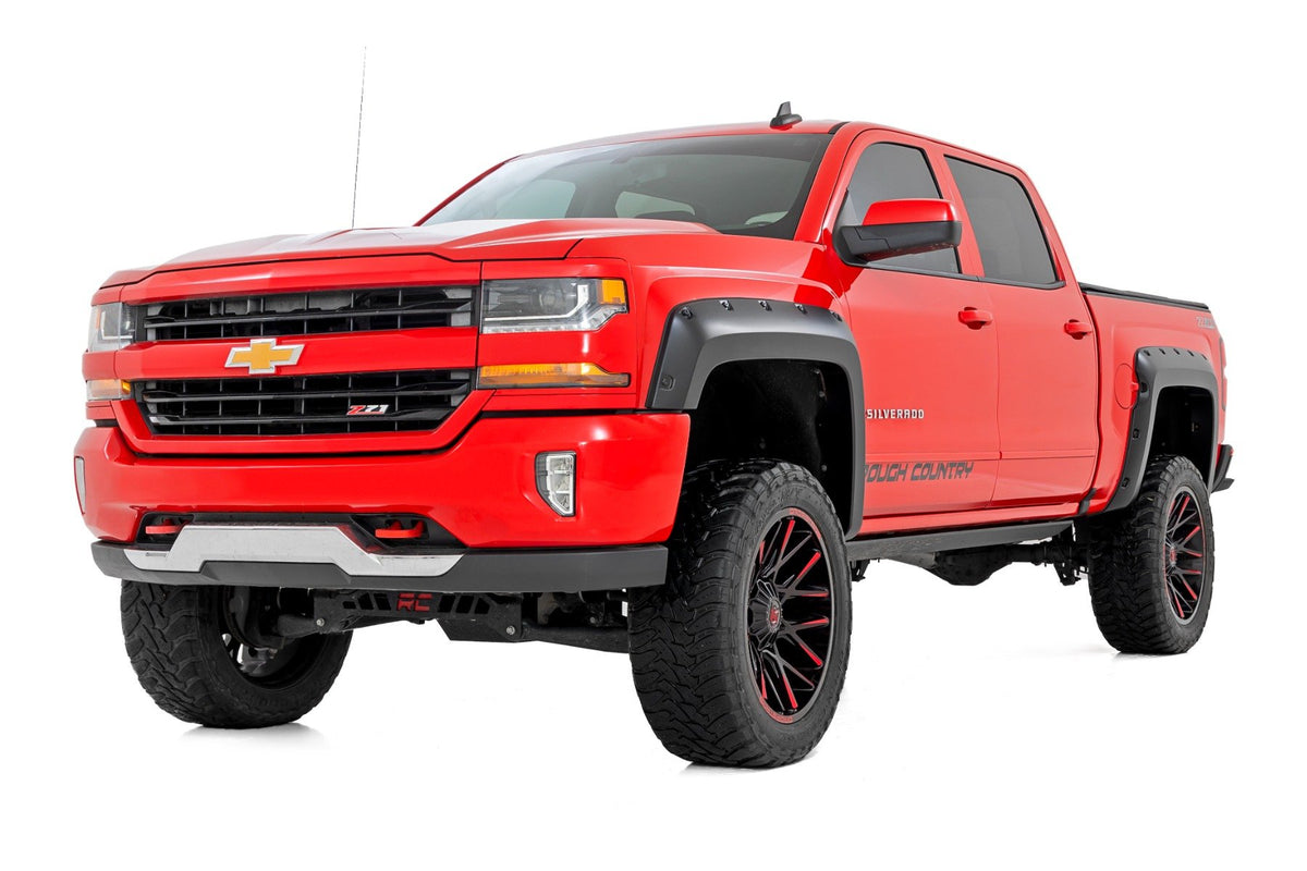 Pocket Fender Flares | 6&#39;7&quot; &amp; 8&#39; Bed | GXG Tungsten | Chevy Silverado 1500 (14-18)/2500HD