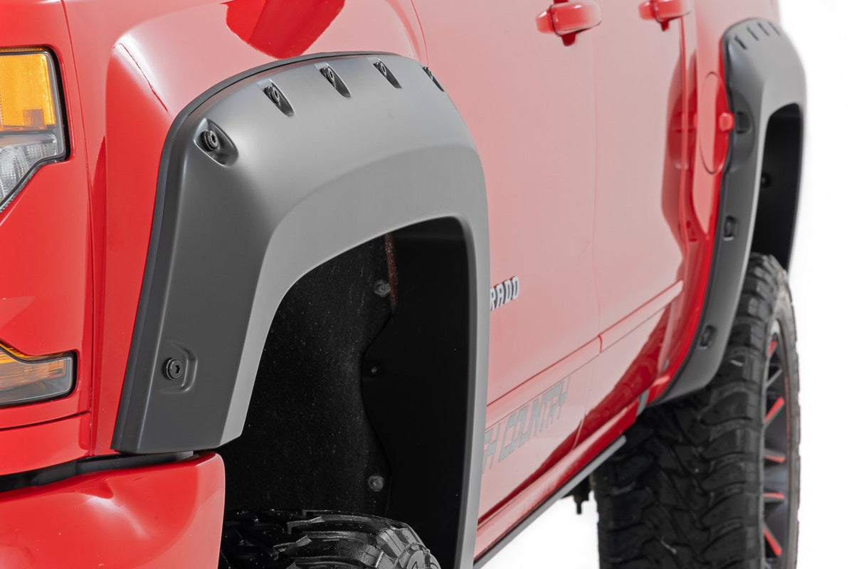 Pocket Fender Flares | 6&#39;7&quot; &amp; 8&#39; Bed | GXG Tungsten | Chevy Silverado 1500 (14-18)/2500HD