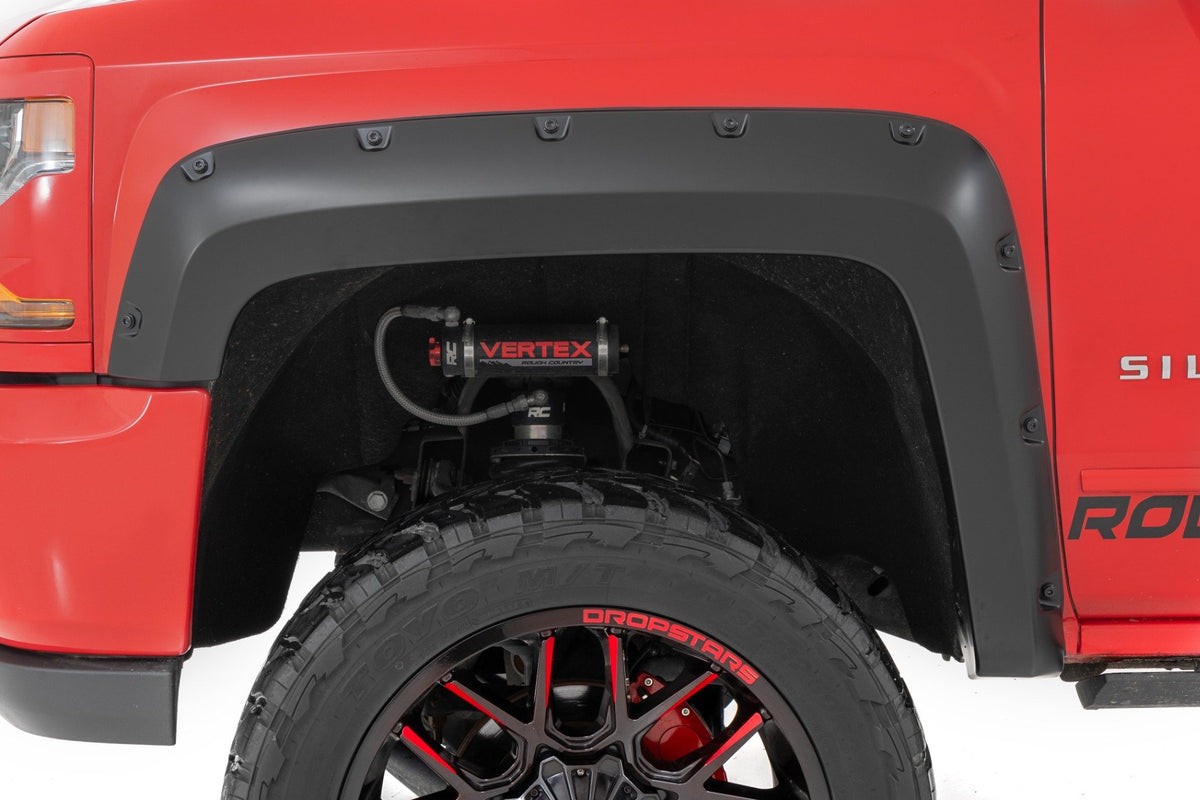 Pocket Fender Flares | 6&#39;7&quot; &amp; 8&#39; Bed | GXG Tungsten | Chevy Silverado 1500 (14-18)/2500HD