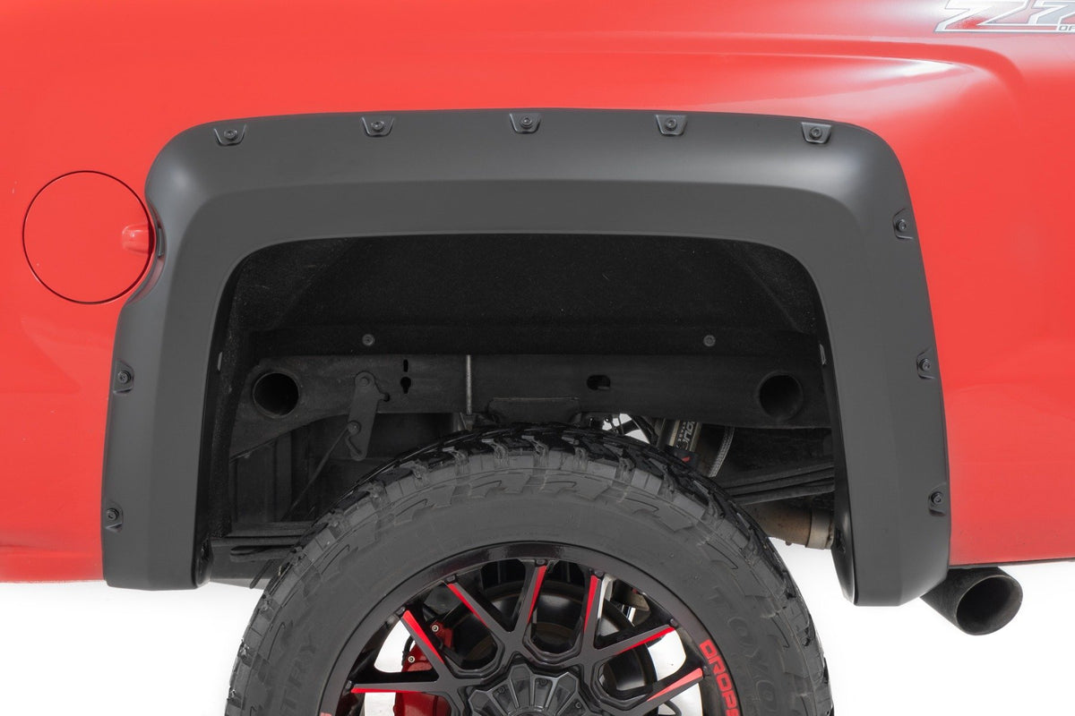 Pocket Fender Flares | 6&#39;7&quot; &amp; 8&#39; Bed | GXG Tungsten | Chevy Silverado 1500 (14-18)/2500HD