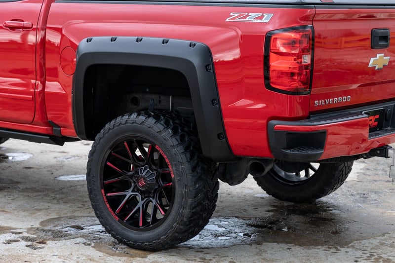 Rough Country - Pocket Fender Flares - 5'9" Bed - GCN Victory Red - Chevy Silverado 1500 (14-18)/Silverado 2500 HD (15-19) - F-C11413A-GCN
