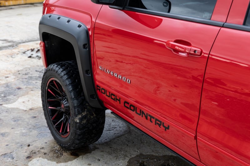 Rough Country - Pocket Fender Flares - 5'9" Bed - GCN Victory Red - Chevy Silverado 1500 (14-18)/Silverado 2500 HD (15-19) - F-C11413A-GCN