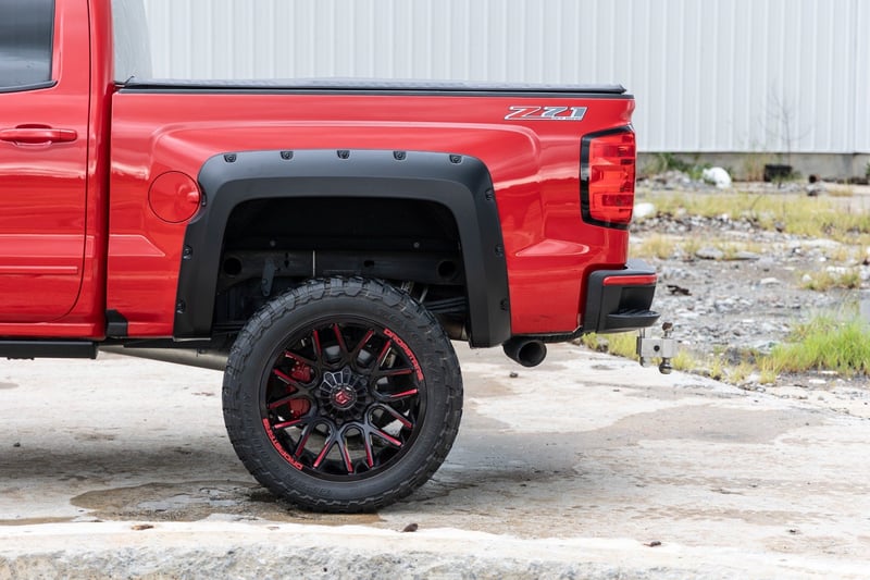 Rough Country - Pocket Fender Flares - 5'9" Bed - G1K Deep Ocean Blue - Chevy Silverado 1500 (14-18)/Silverado 2500 HD (15-19) - F-C11413A-G1K