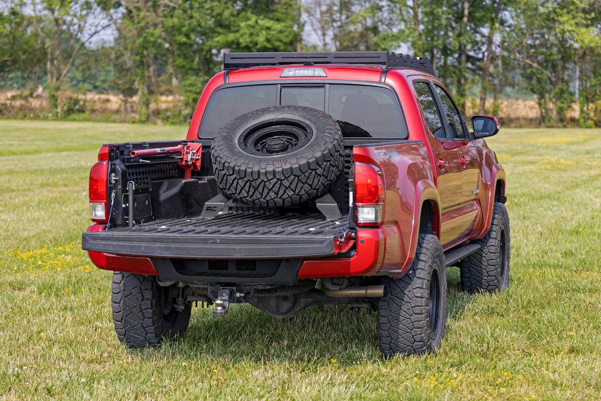 Bed Mount Spare Tire Carrier | Universal (5x5.5 6x5.5 6x135 &amp; 5x5.0 Bolt Patterns)