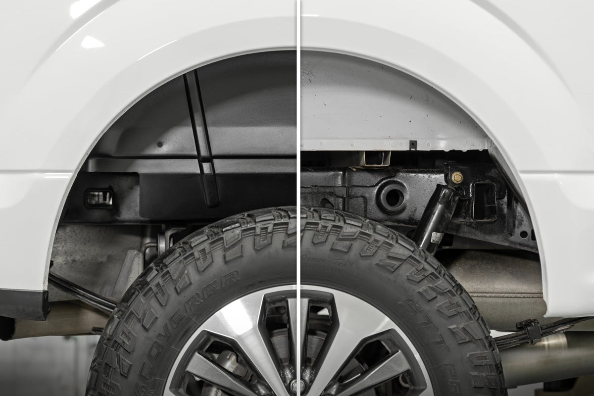 Rough Country - Rear Wheel Well Liners - Ford F-150 2WD/4WD (2015-2020) - 4515A for 2015-2020 Ford F 150 - angle view