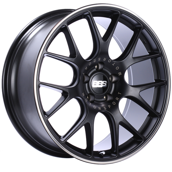 BBS CH-R 20x9 5x112 ET25 Satin Black Polished Rim Protector Wheel -82mm PFS/Clip Required - CH102BPO by BBS